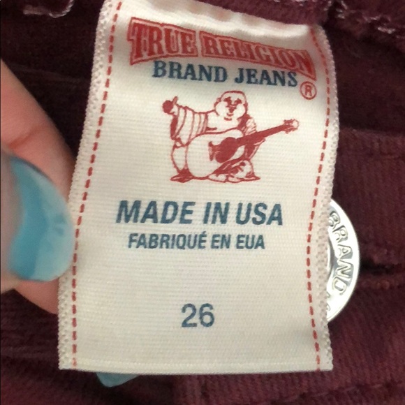 4 for 100‼️ Burgundy True Religion Jeans - Picture 4 of 4